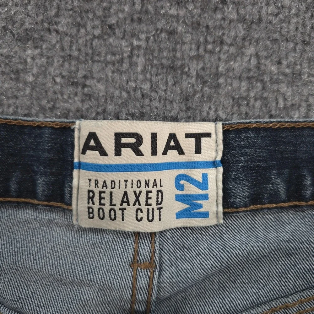 Ariat Jeans Mens 38x29 Blue M2 Pro Series Ray Relaxed Bootcut Stretch Denim
